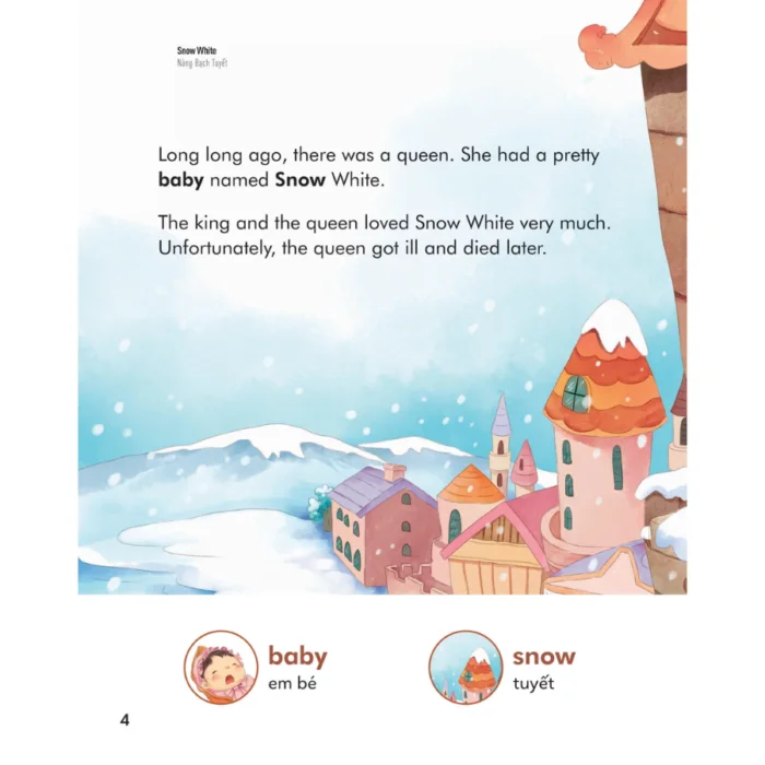 Truyện cổ tích nổi tiếng song ngữ Việt - Anh - Snow White - Nàng Bạch Tuyết - Ảnh 4