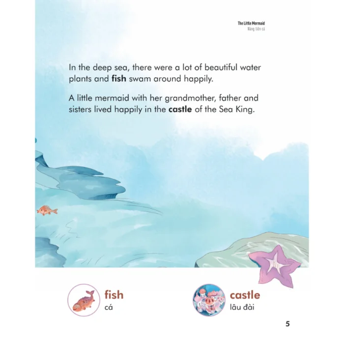 Truyện cổ tích nổi tiếng song ngữ Việt - Anh- The Little Mermaid - Nàng tiên cá - Ảnh 3