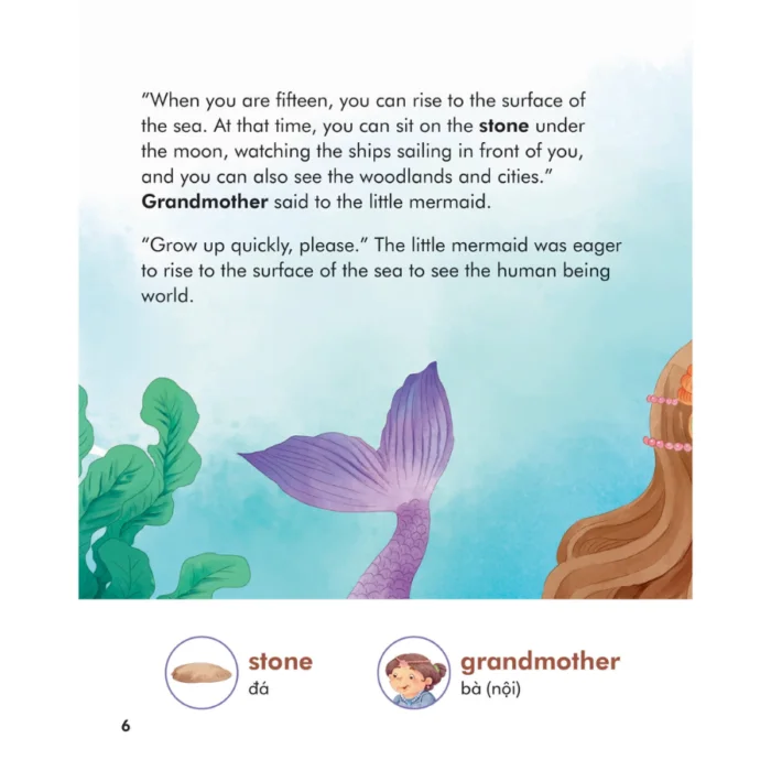 Truyện cổ tích nổi tiếng song ngữ Việt - Anh- The Little Mermaid - Nàng tiên cá - Ảnh 2